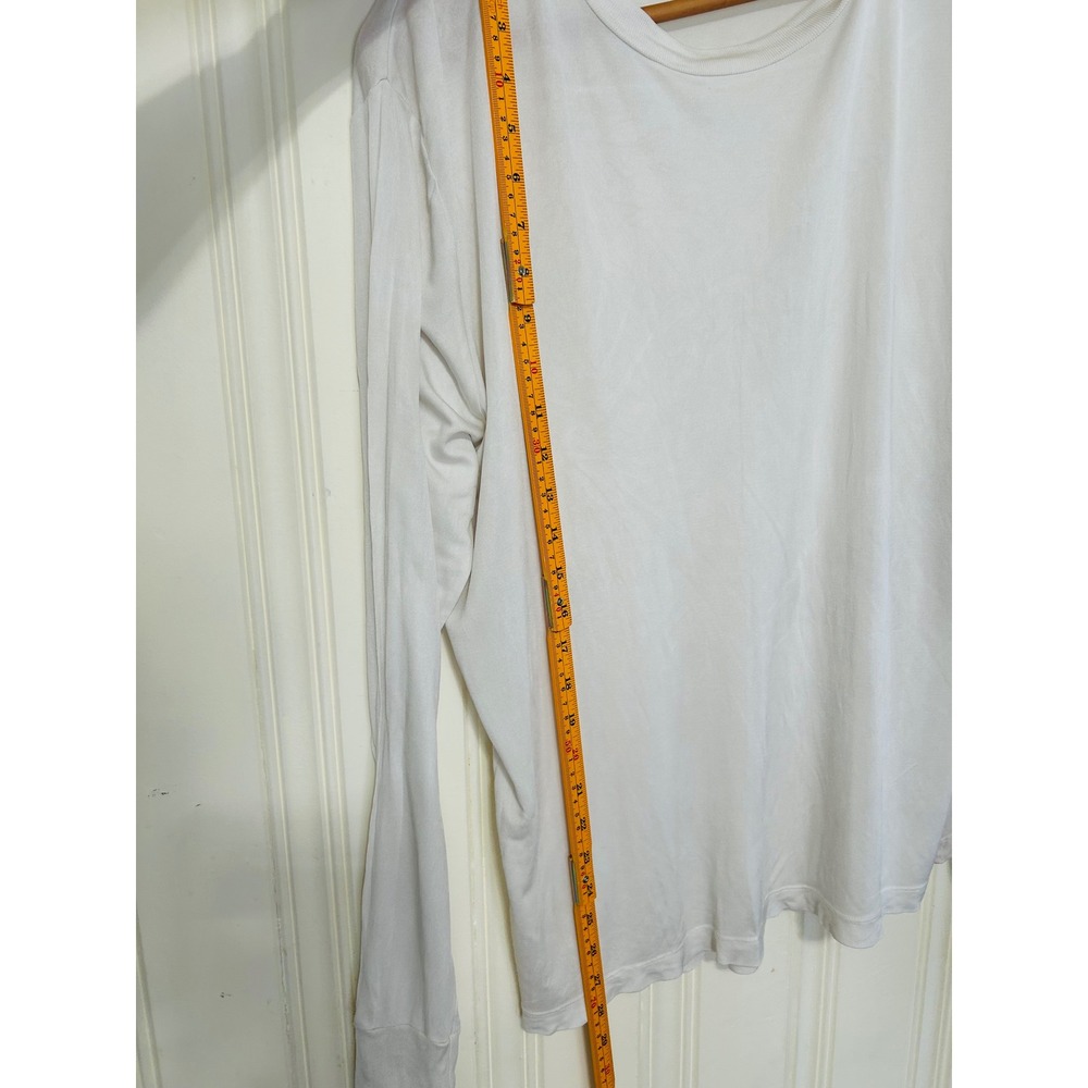 Lands End Womens 2X White 100% Silk Long Sleeve Shirt Leggings Base Layer Set - Picture 8 of 11